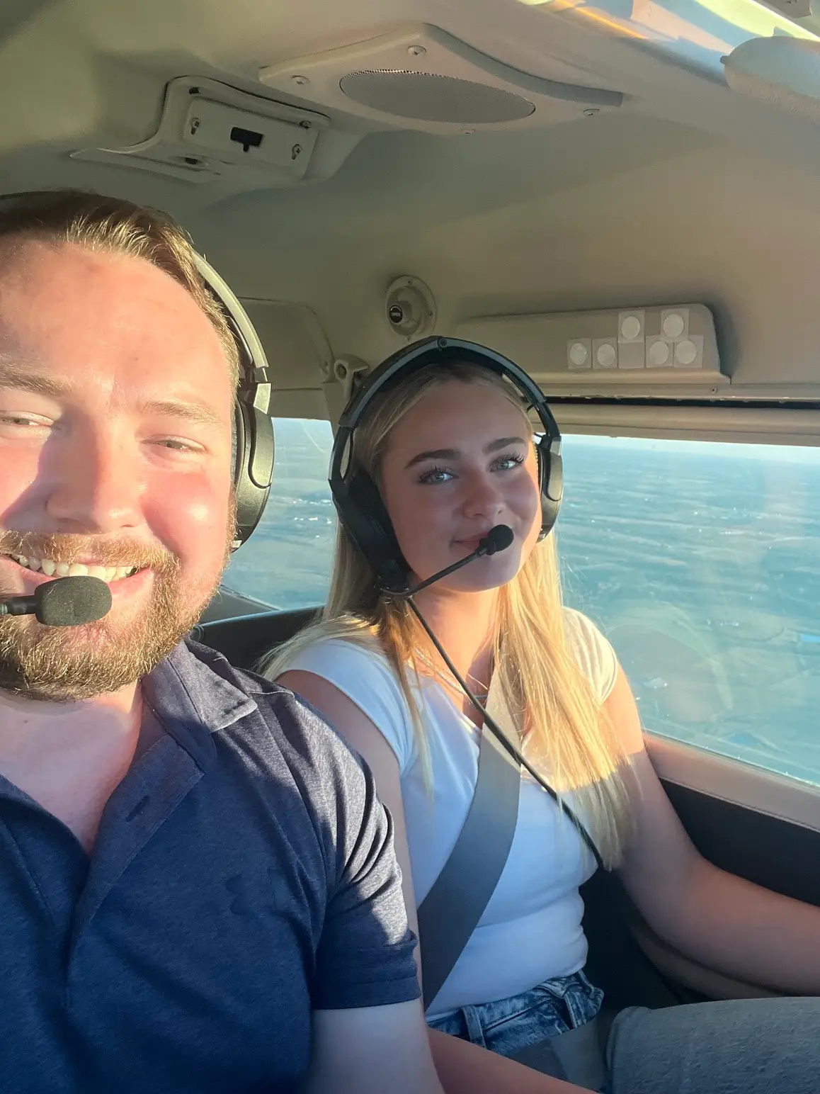 Pilot looking at the sunset