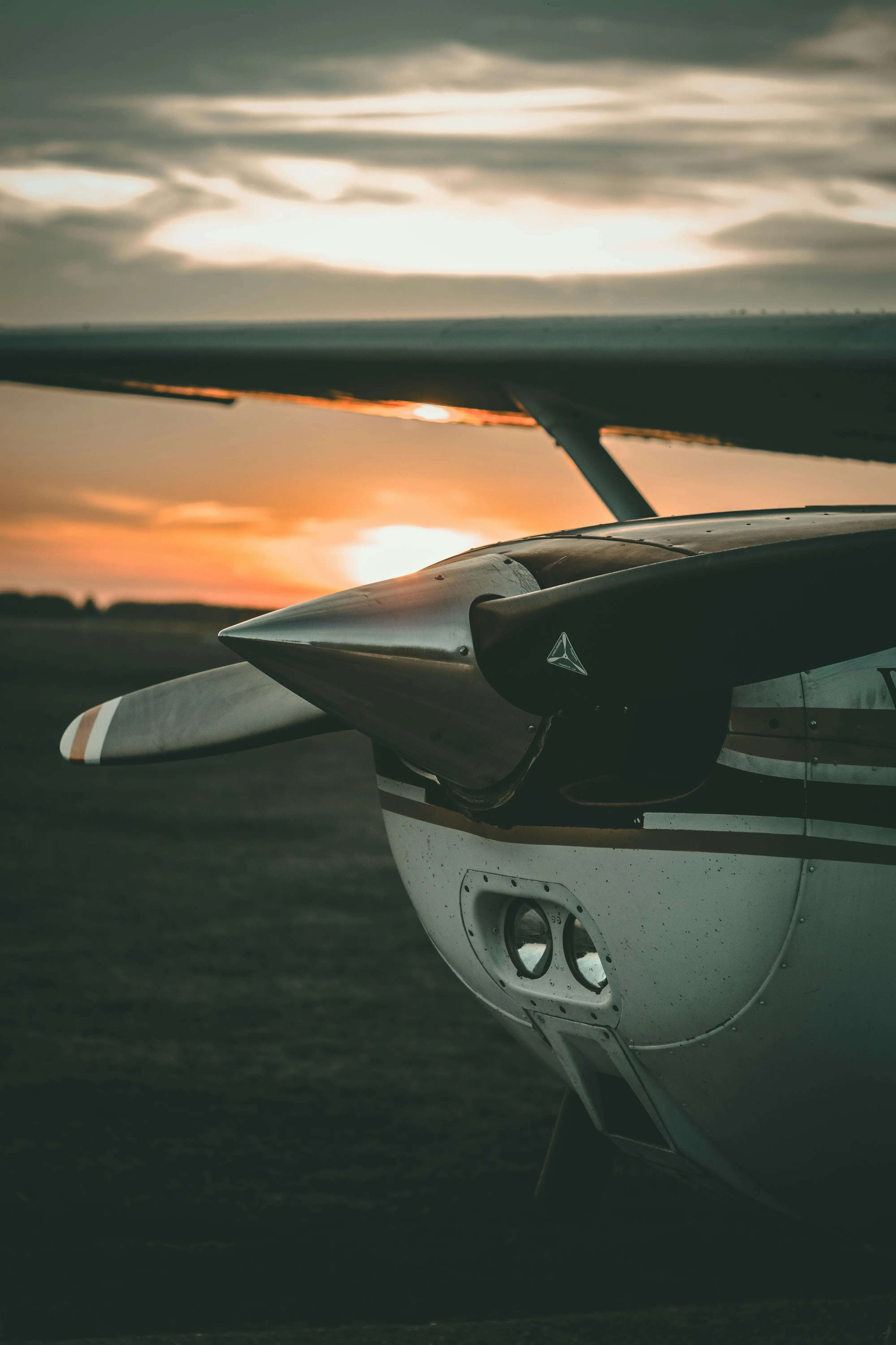 Pilot looking at the sunset